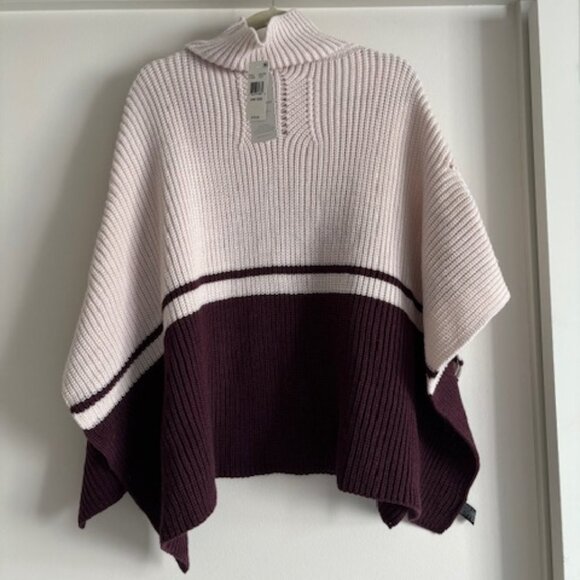 NWT Save the Ocean Sustainable Color Block Pullover Turtleneck Poncho size O/S - Picture 2 of 5